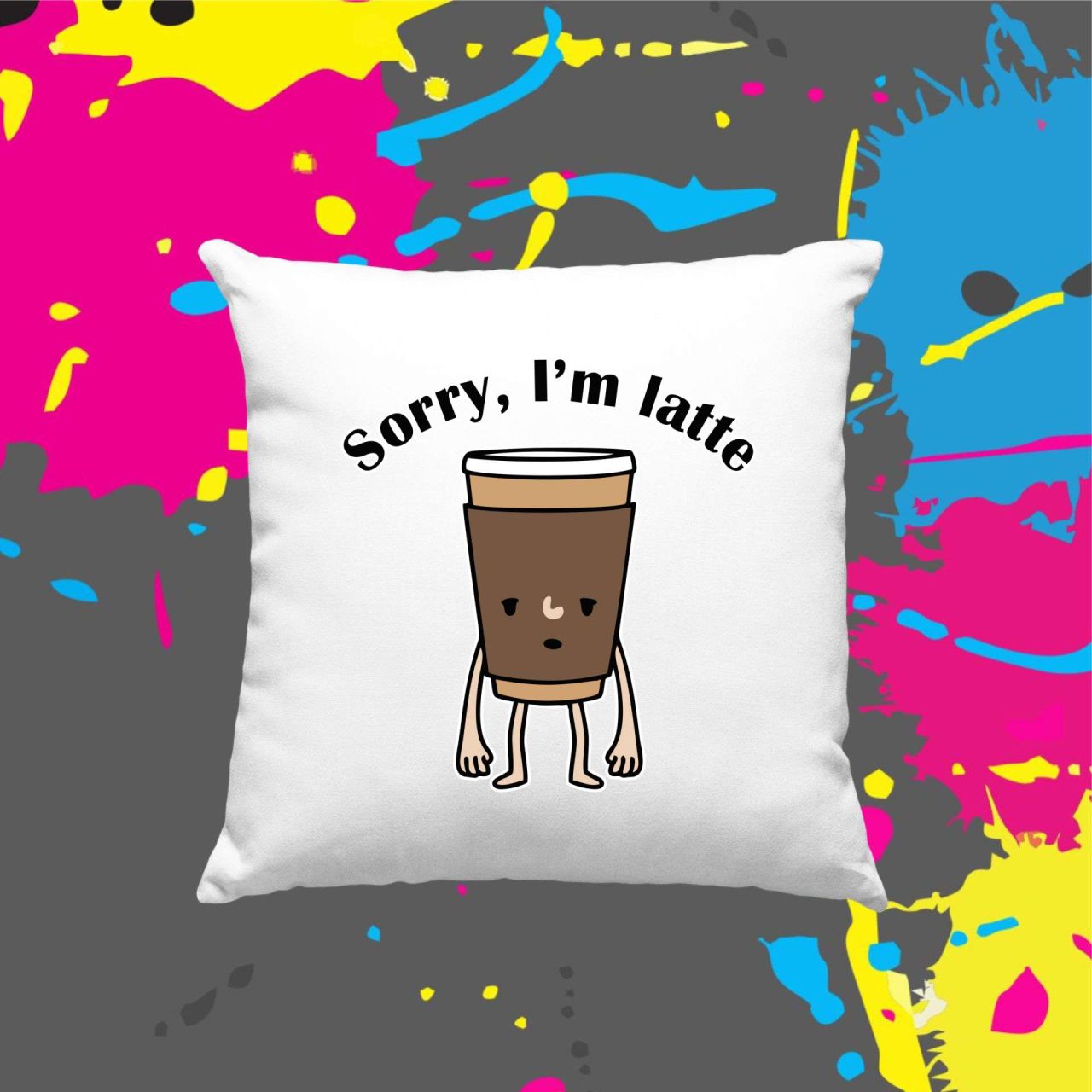 Sorry, I'm latte - Kocka párna