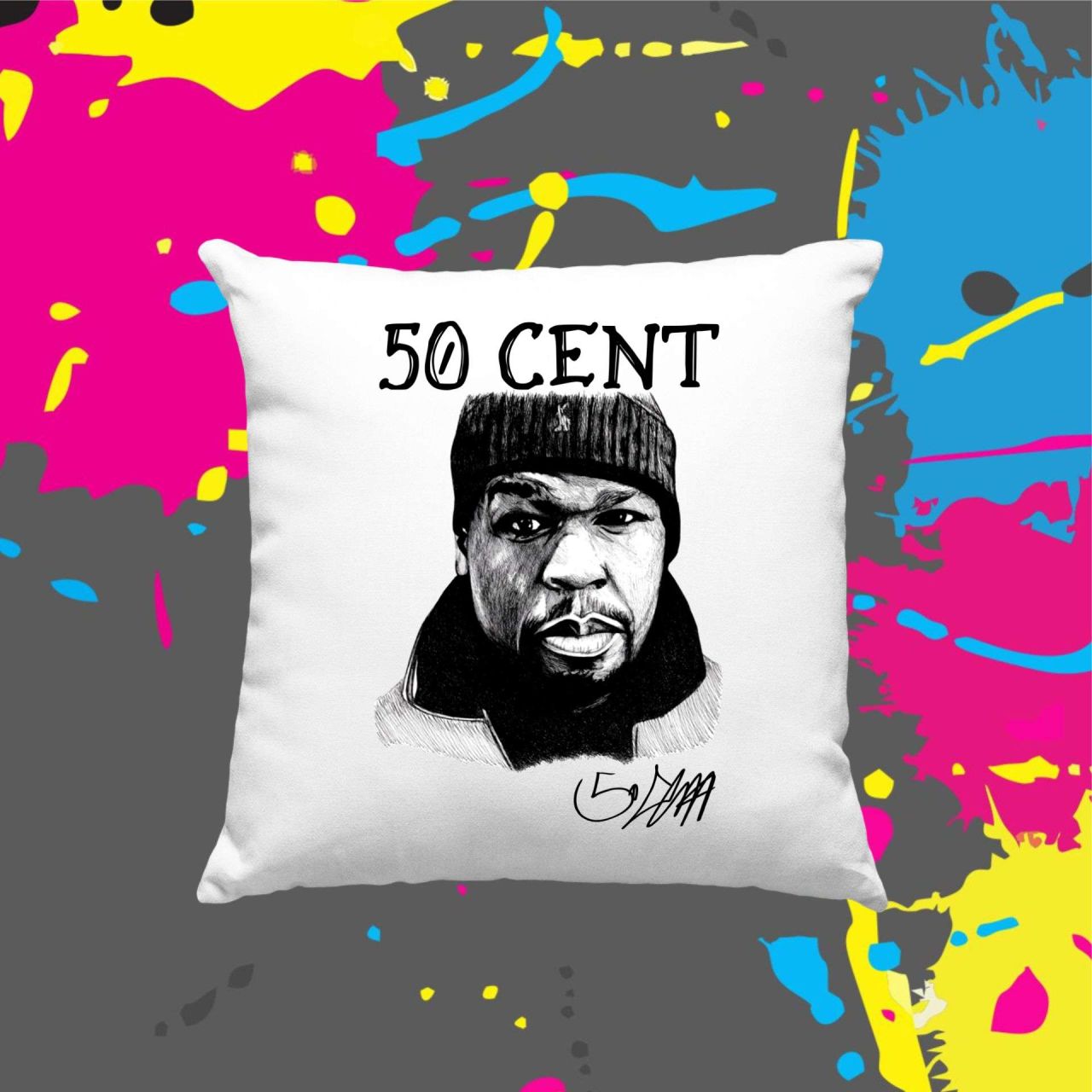 50 Cent rajzolt - Kocka párna