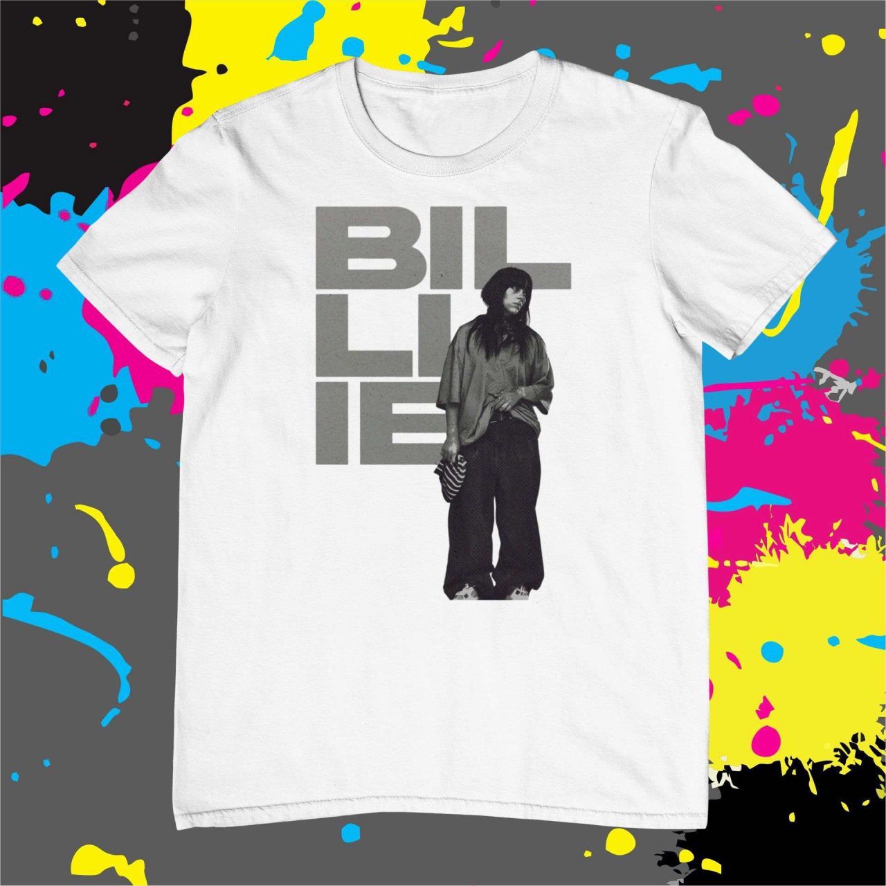 Billie Eilish grey tone - Férfi póló Billie Eilish grey tone - Férfi póló