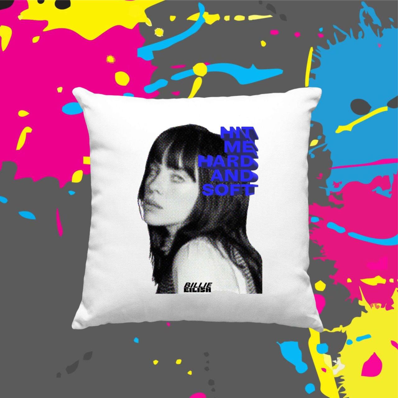 Billie Eilish Hard and soft - Kocka párna Billie Eilish Hard and soft - Kocka párna