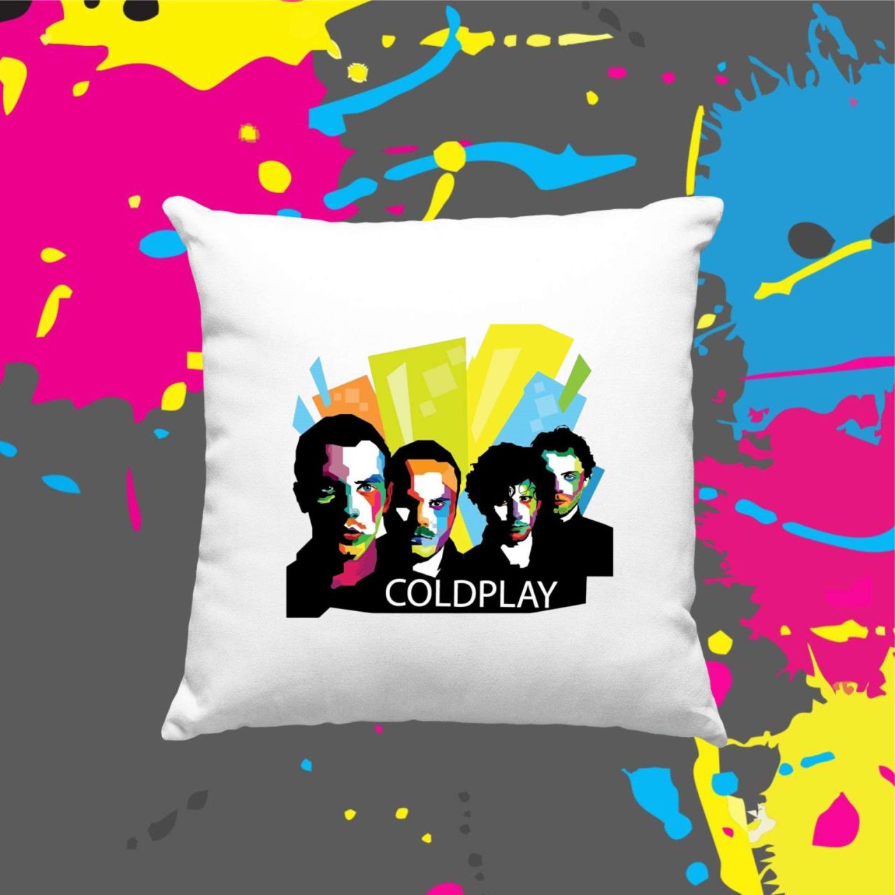 Coldplay abstrack color - Kocka párna Coldplay abstrack color - Kocka párna