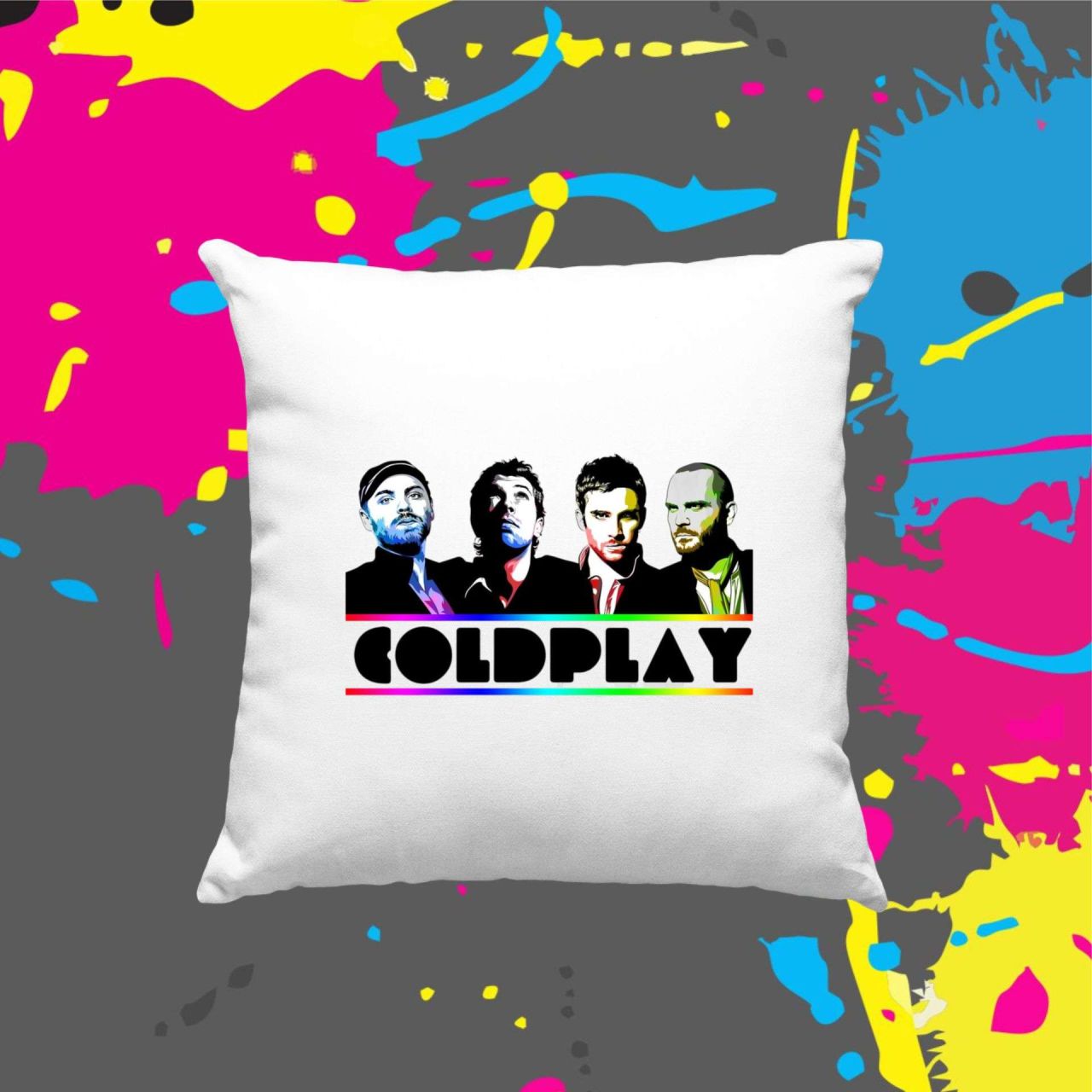 Coldplay rainbow lines - Kocka párna Coldplay rainbow lines - Kocka párna