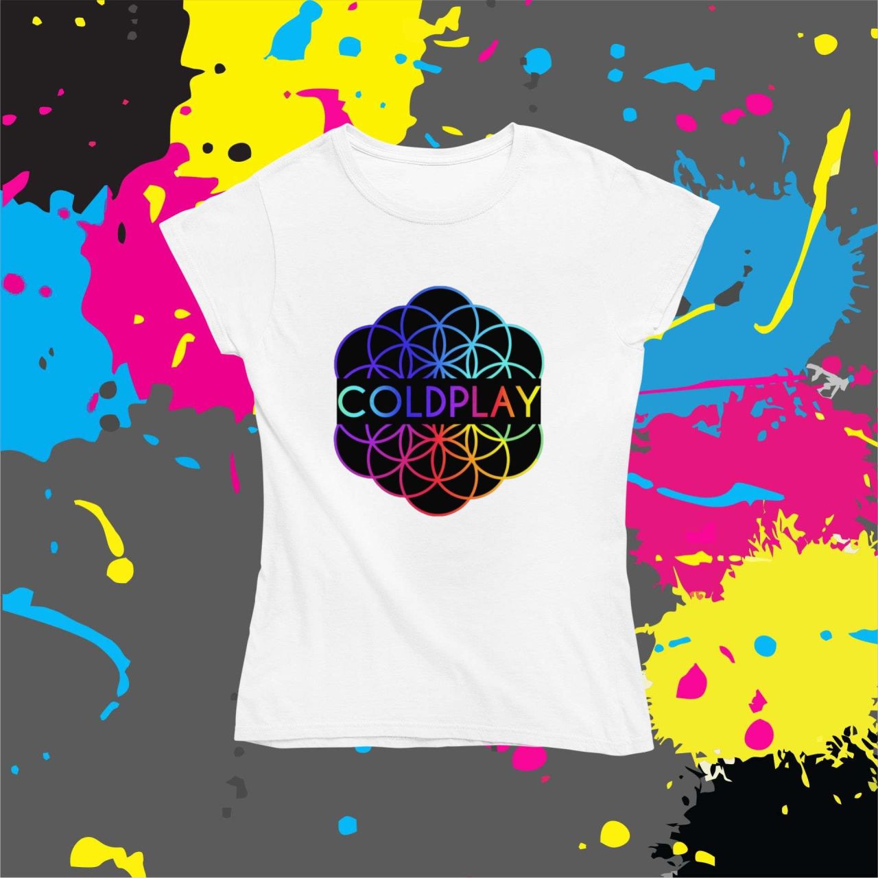 Coldplay rainbow mandala - Női póló Coldplay rainbow mandala - Női póló
