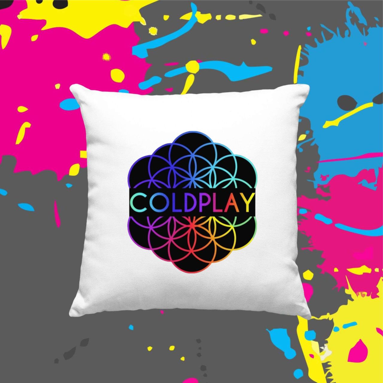 Coldplay rainbow mandala - Kocka párna Coldplay rainbow mandala - Kocka párna