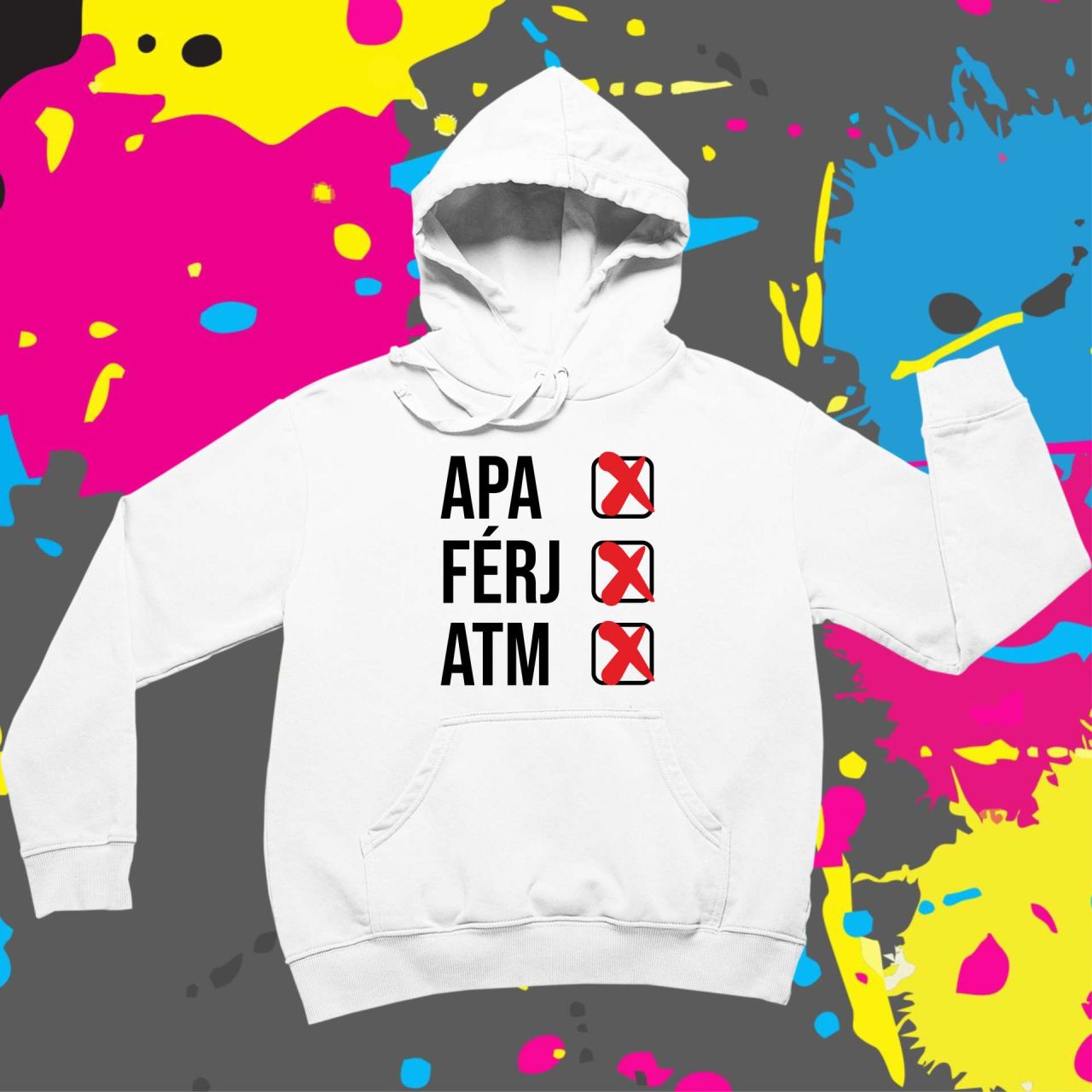 Apa, férj, atm - Kapucnis pulóver Apa, férj, atm - Kapucnis pulóver