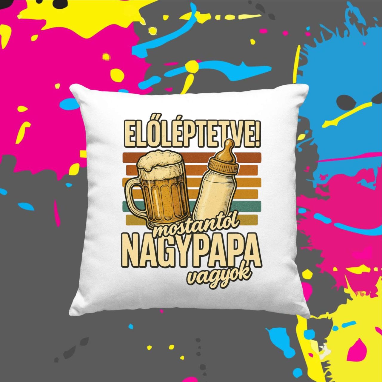 Előléptetve! Nagypapa - Kocka párna Előléptetve! Nagypapa - Kocka párna
