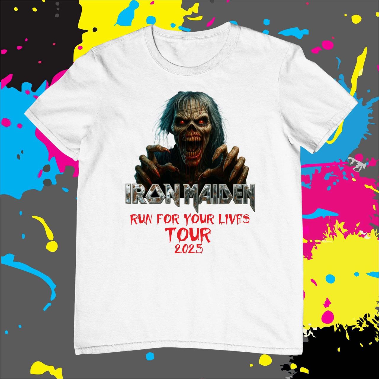 Iron Maiden run for your lives tour 2025 - Férfi póló Iron Maiden run for your lives tour 2025 - Férfi póló