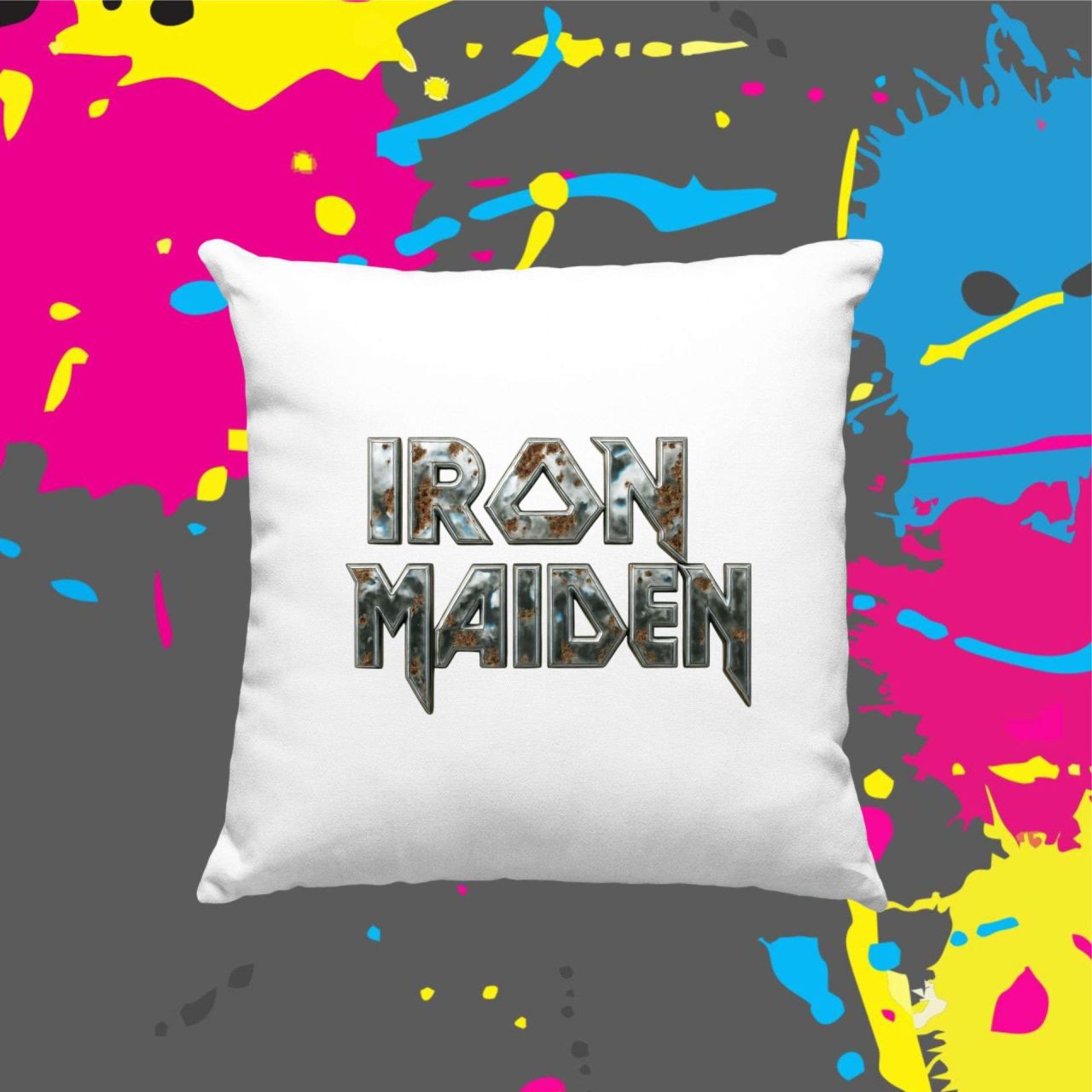 Iron Maiden rozsdás logó - Kocka párna Iron Maiden rozsdás logó - Kocka párna