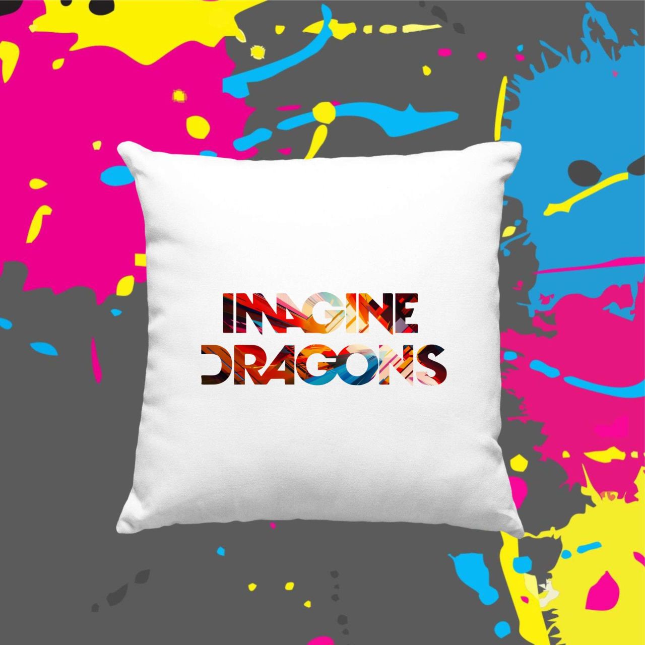 Imagine Dragons abstract - Kocka párna Imagine Dragons abstract - Kocka párna