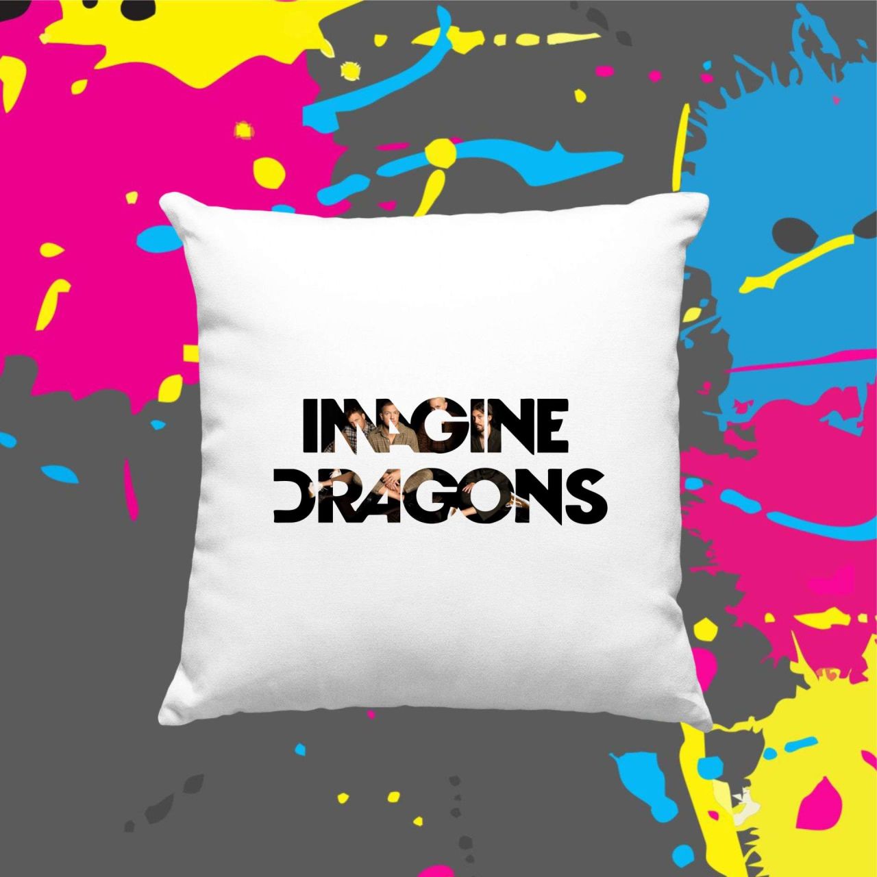 Imagine Dragons felirat - Kocka párna Imagine Dragons felirat - Kocka párna
