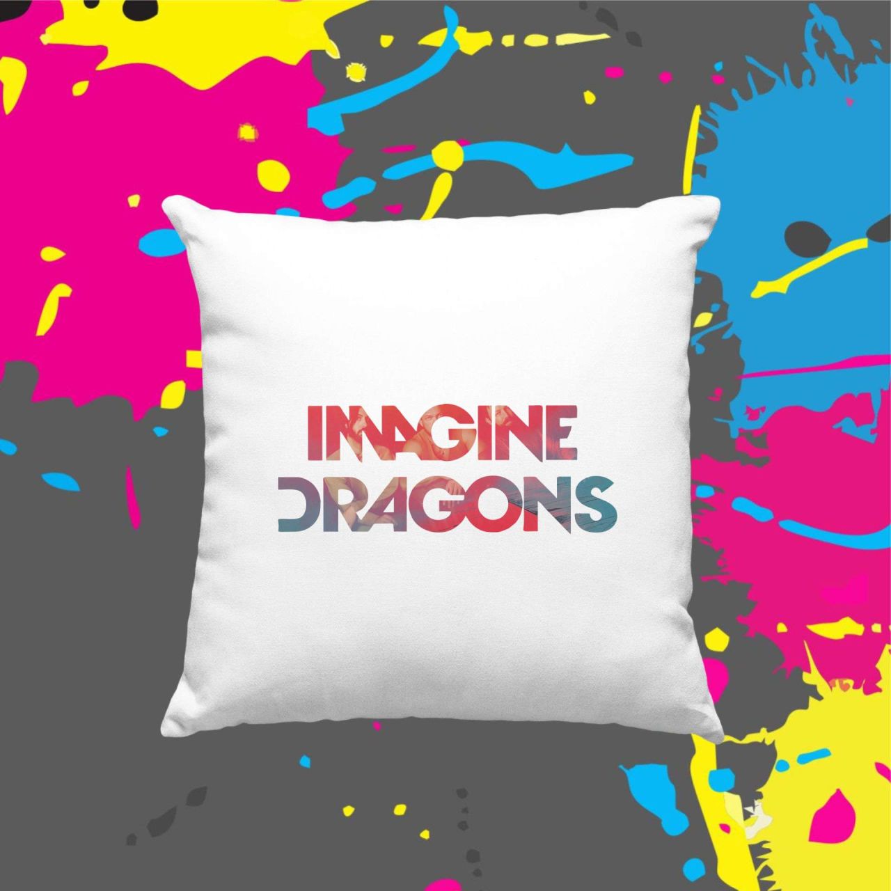 Imagine Dragons pink - Kocka párna