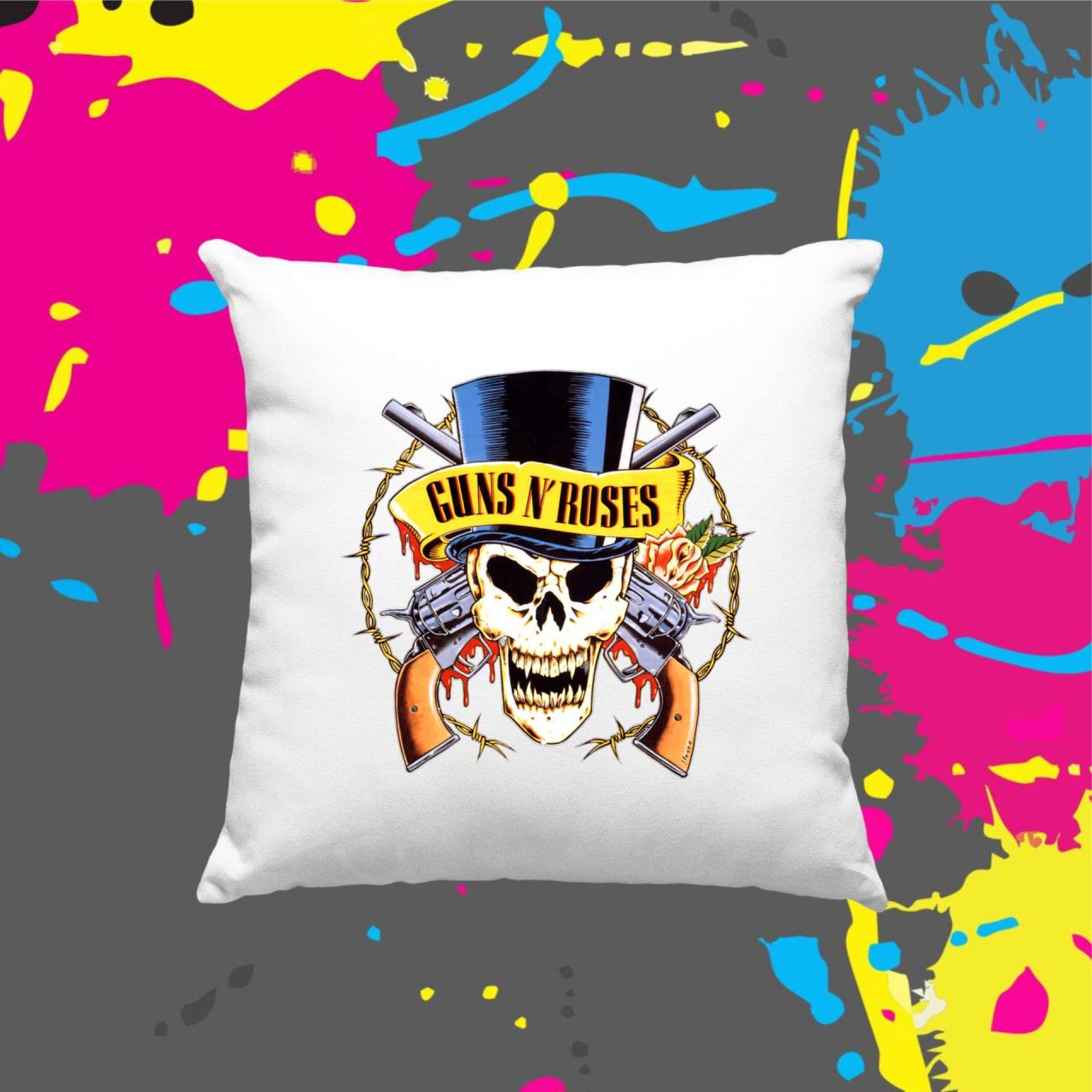 Guns N' Roses skull - Kocka párna Guns N' Roses skull - Kocka párna