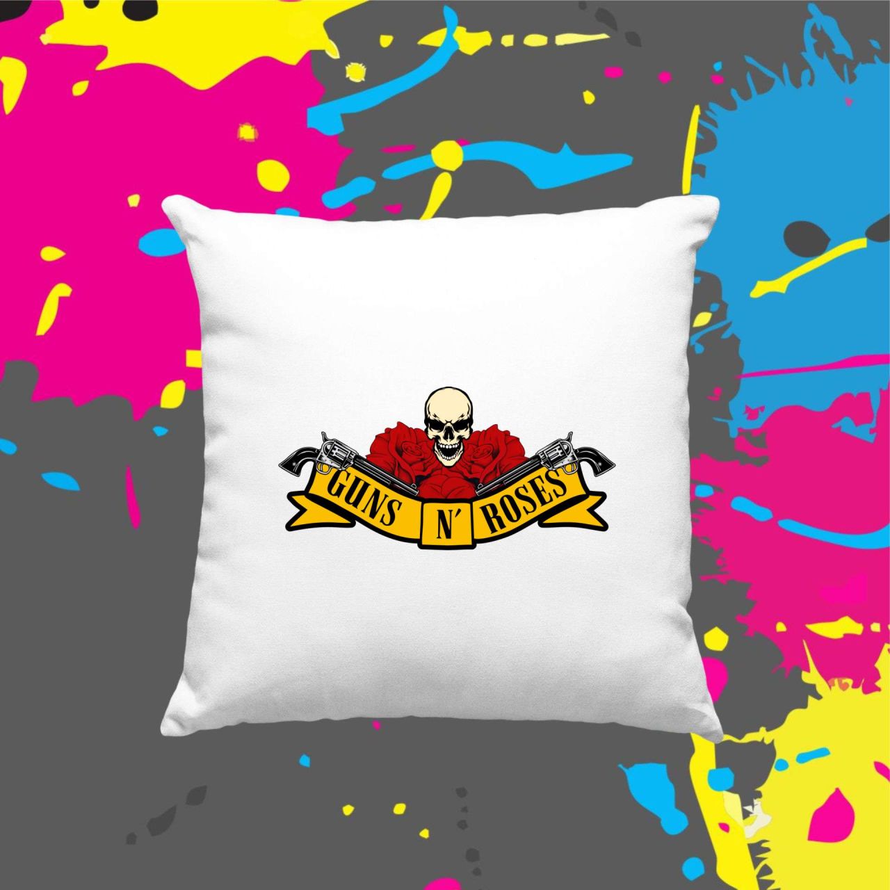 Guns N' Roses szalagos - Kocka párna Guns N' Roses szalagos - Kocka párna