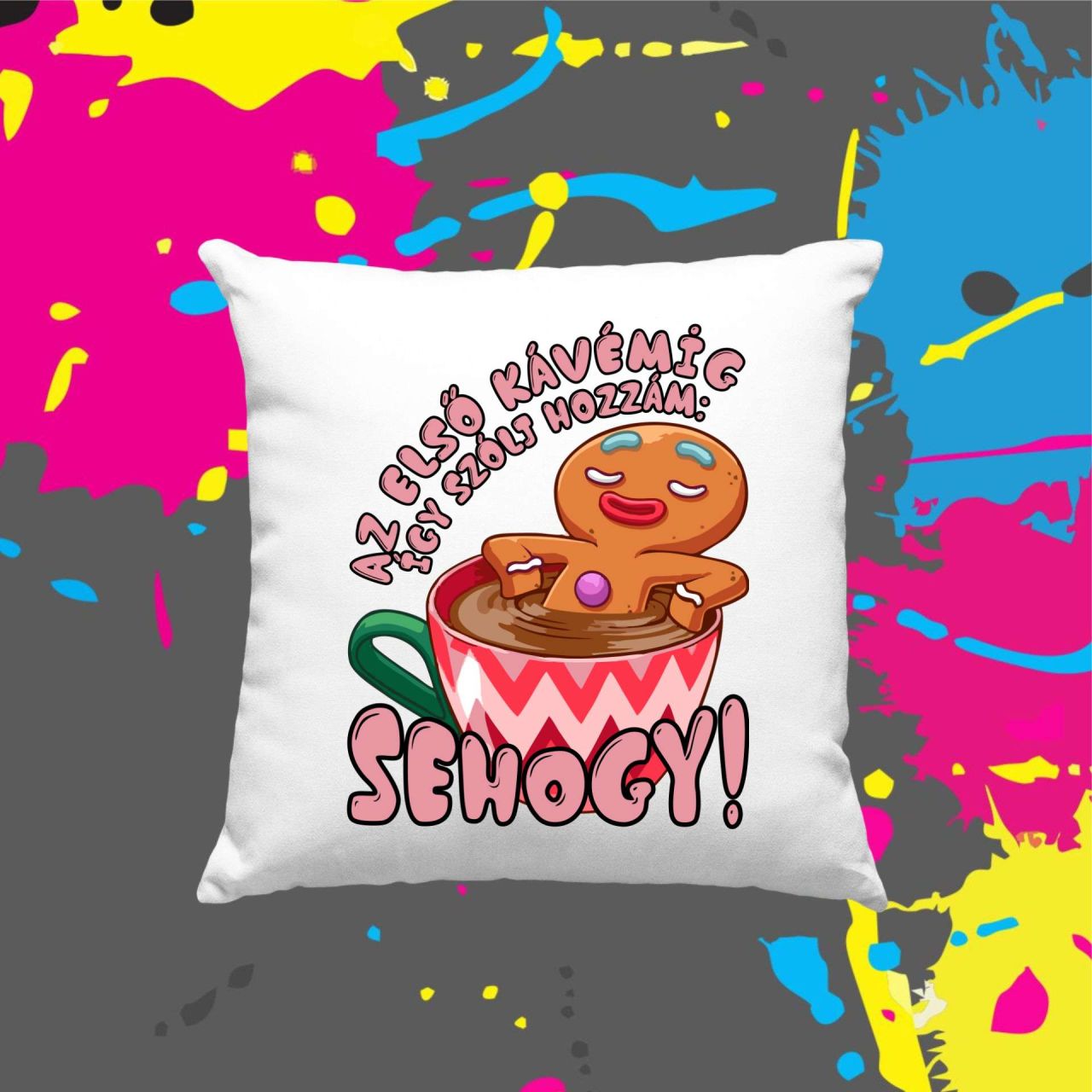 Az első kávémig Mézi - Kocka párna