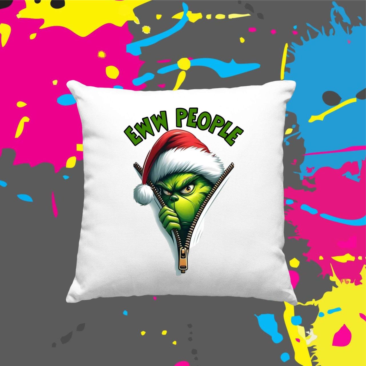 Eww people Grinch - Kocka párna