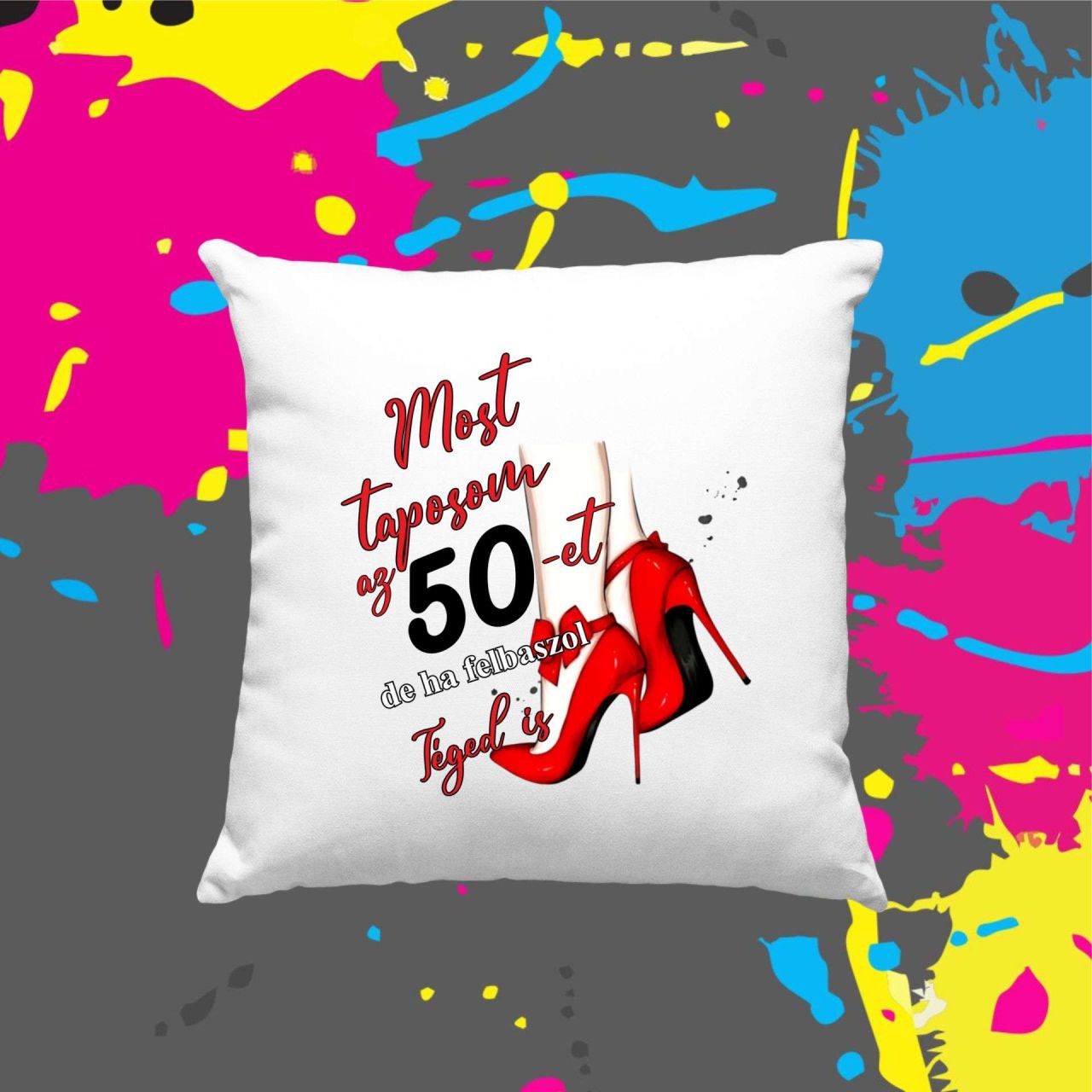 Most taposom az 50-et - Kocka párna