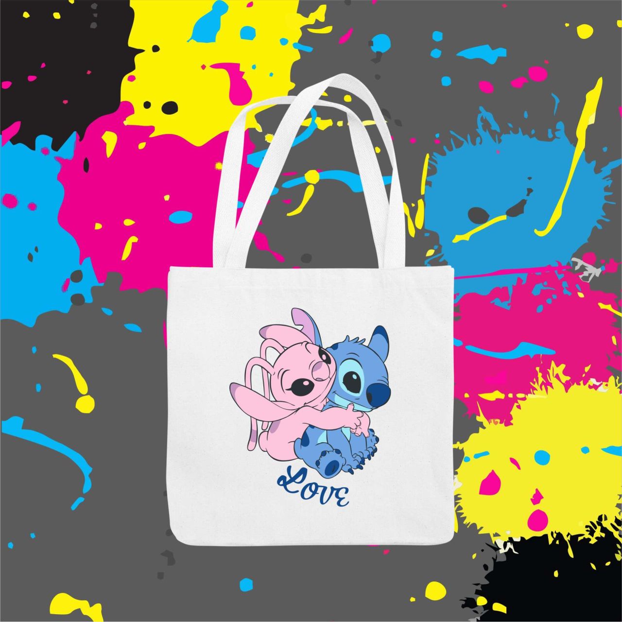 Stitch and Angel love! - Vászontáska