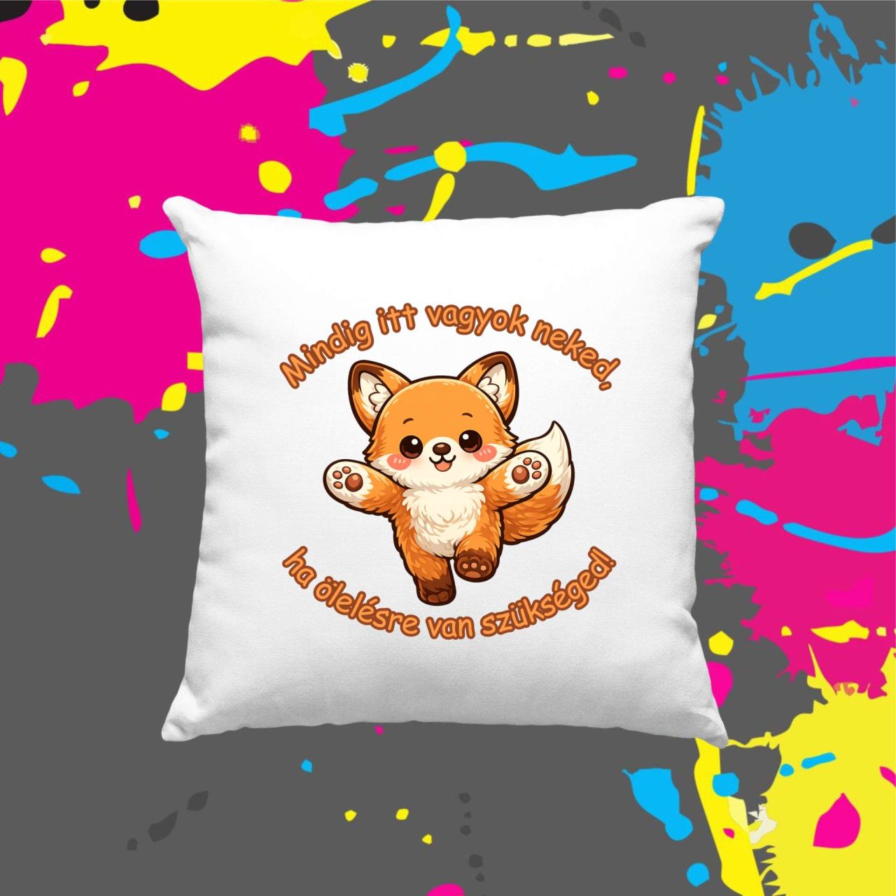Mindig itt vagyok neked róka - Kocka párna