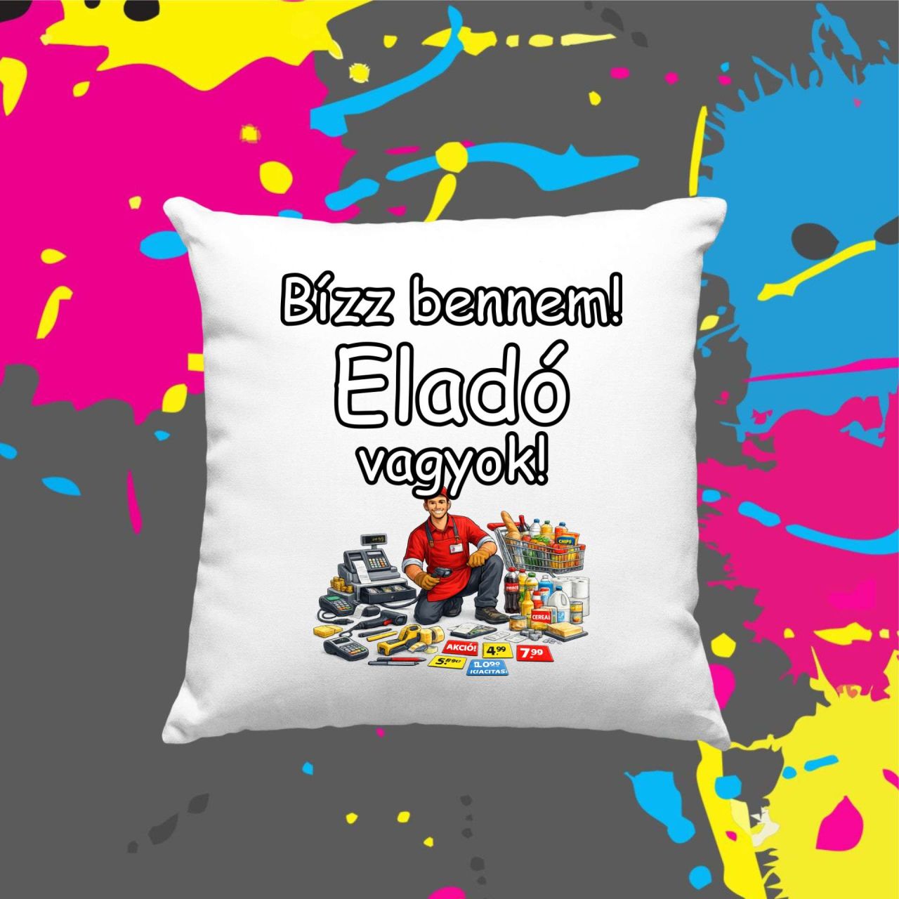 Bízz bennem eladó vagyok - Kocka párna