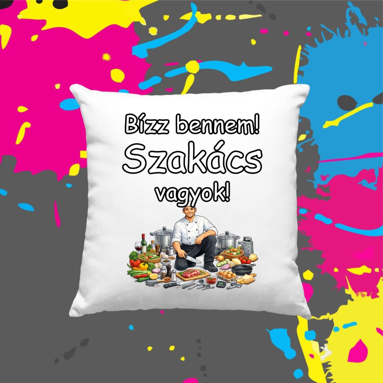 Bízz bennem szakács vagyok - Kocka párna