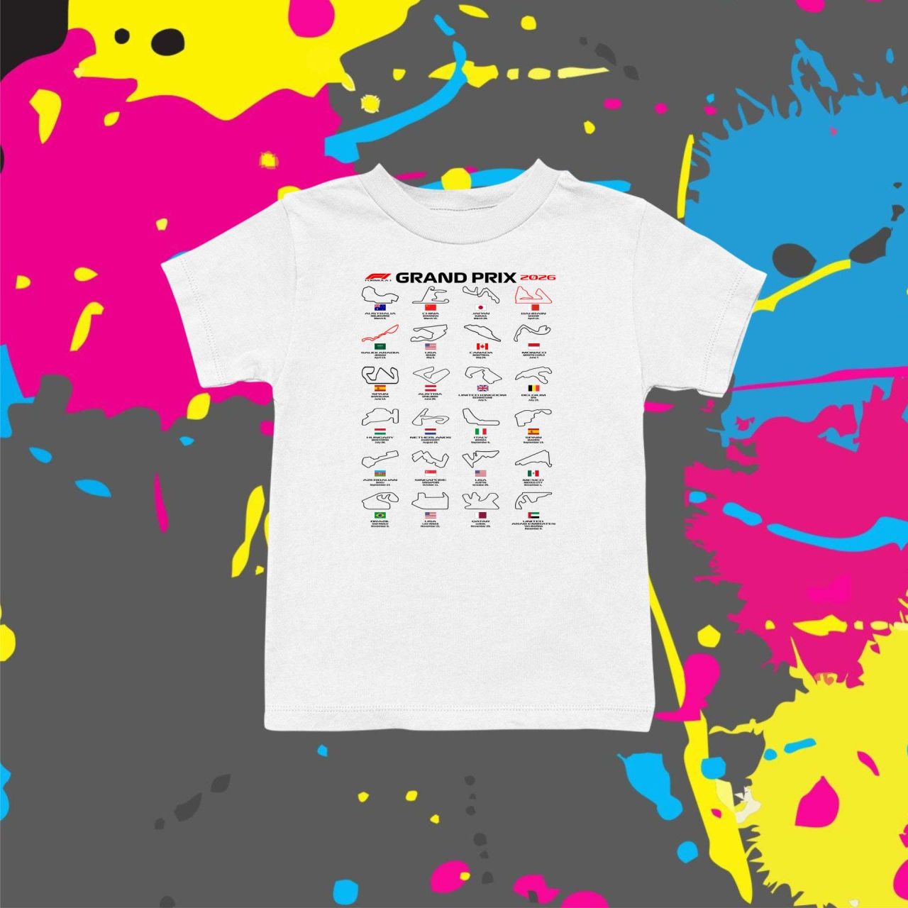 F1 versenynaptár - Gyerek póló