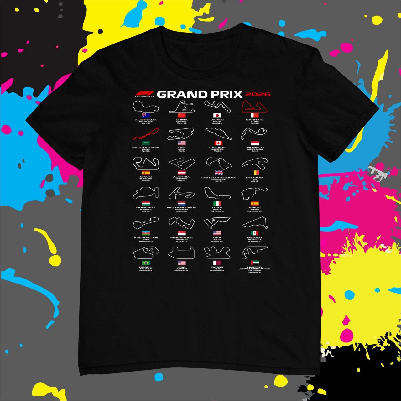 F1 versenynaptár! - Férfi póló