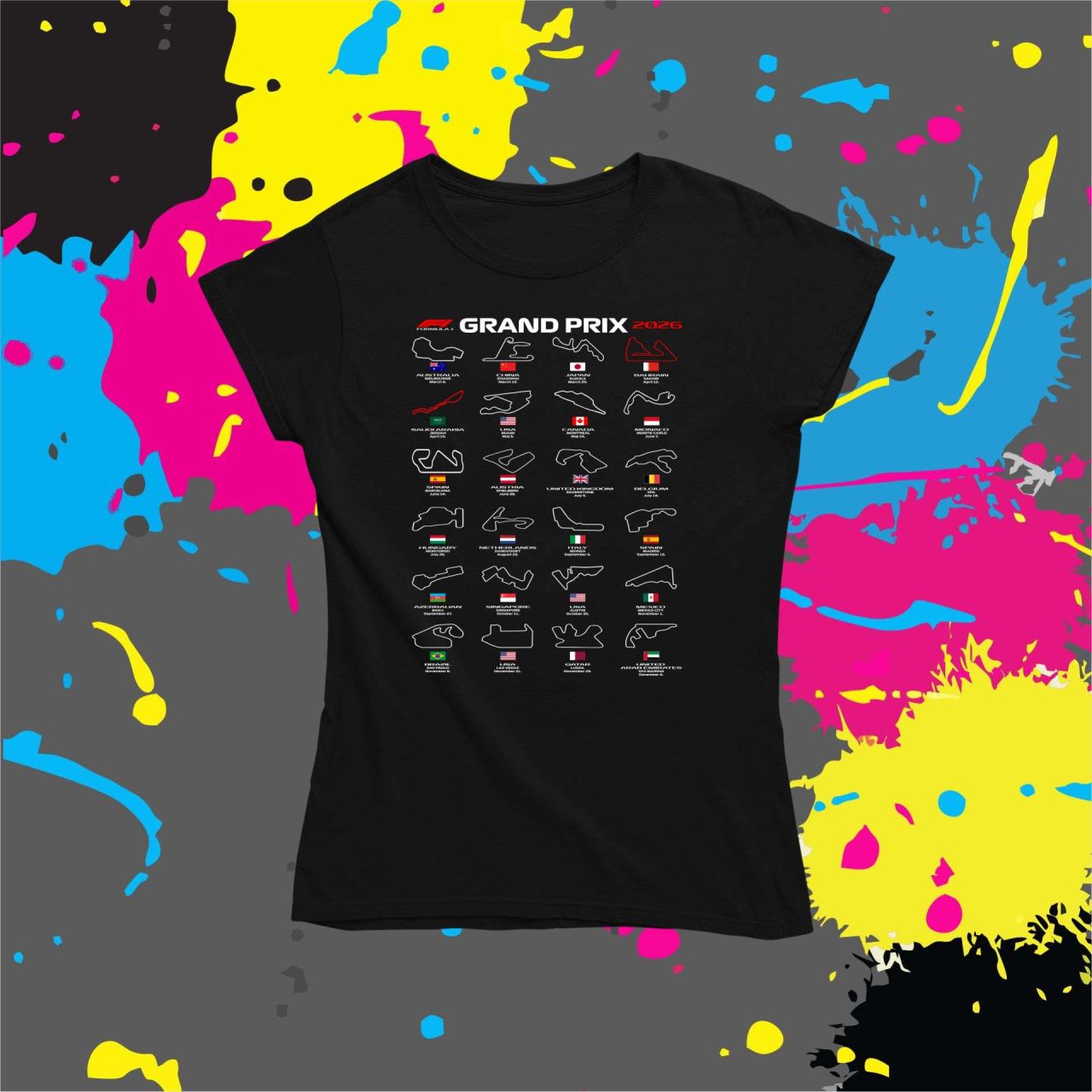 F1 versenynaptár! - Női póló