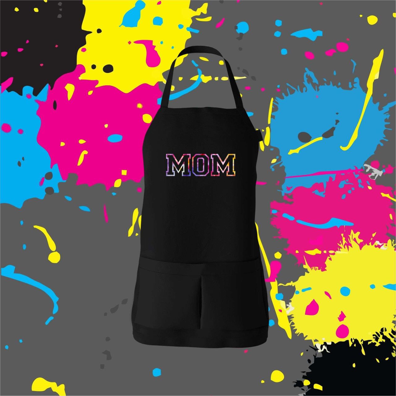 MOM színes felirat - Kötény