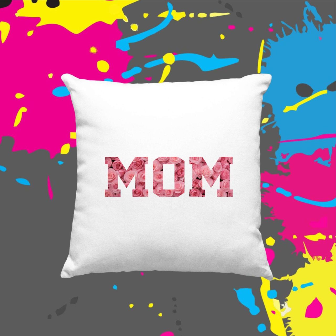 MOM felirat - Kocka párna