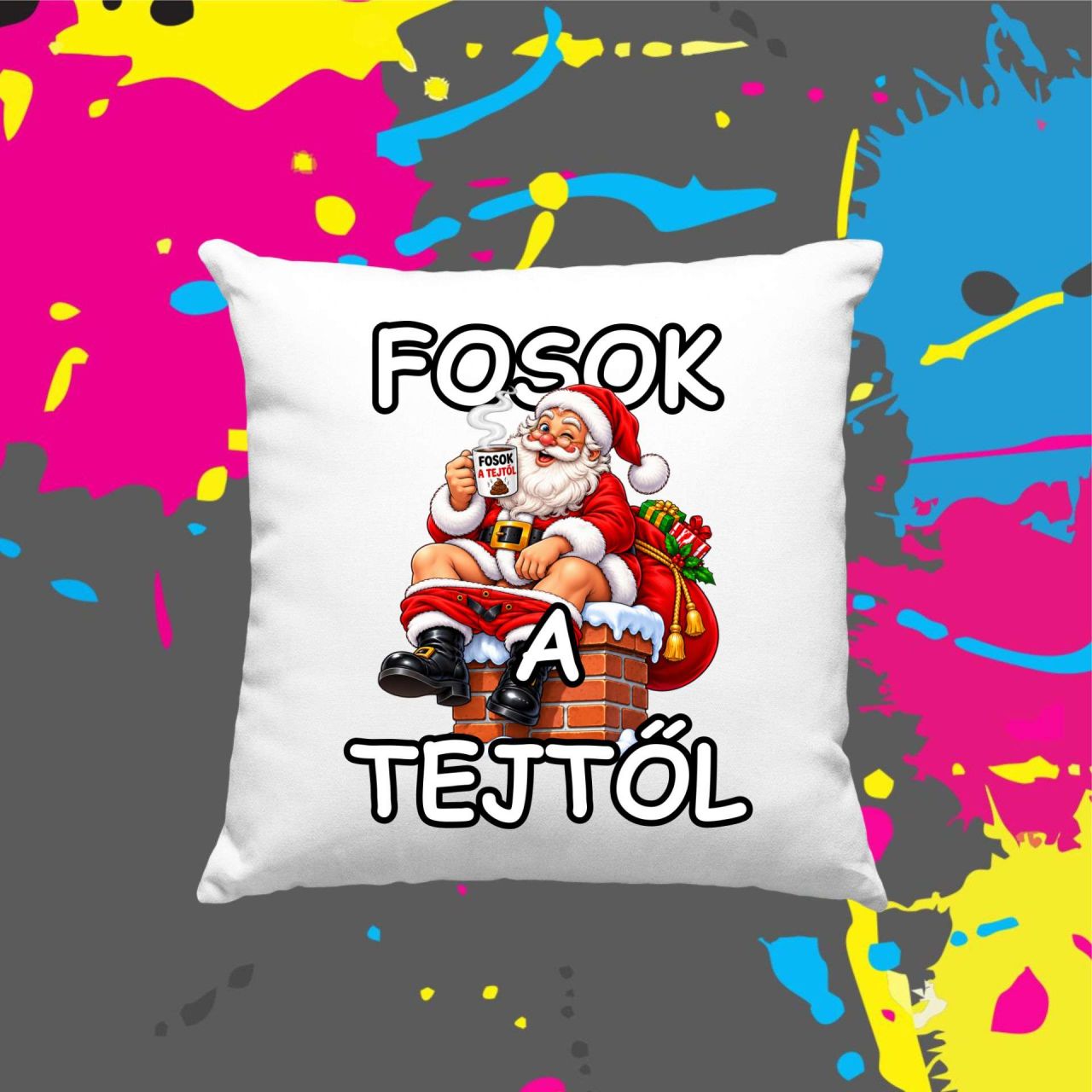 Fosok a tejtől  karácsonyi - Kocka párna